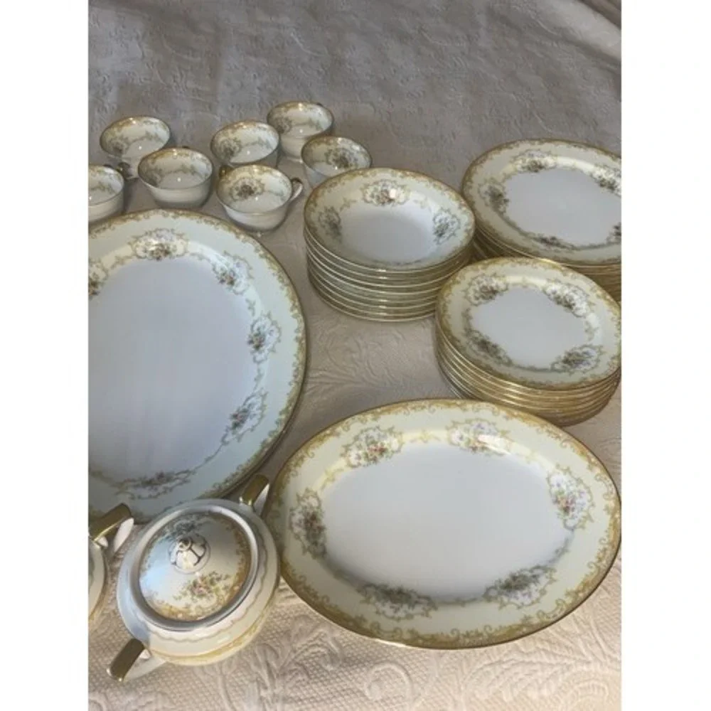 VTG Antique‎ Noritake N130 45 Pieces Place Setting Dinnerware Japan Bone China